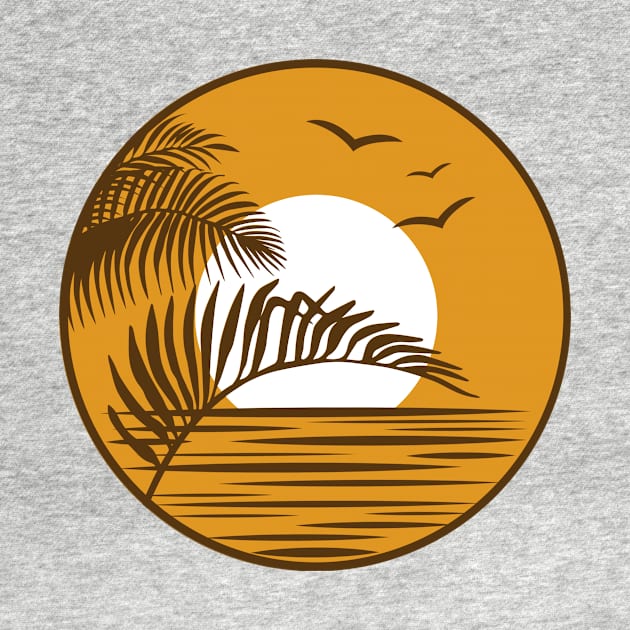 Beachy Sunset Silhouette Emblem by Nature Lover Apparel